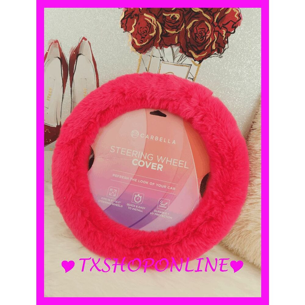 💗🚘Pink plush steering wheel cover🚘💗 NEW